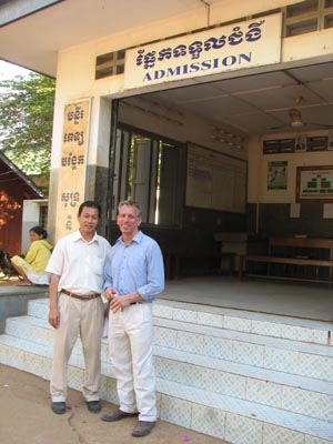 Dr. Lim Tung (left) and Dr. William Housworth at the Sotnikum Referral Hospital, Dam Daek.
