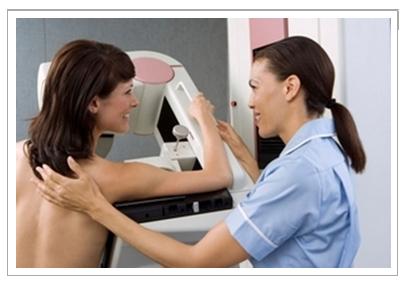 Having a mammogram